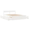 Miniatyrbilde 6 av 10: vidaXL Sengeramme uten madrass hvit 150x200 cm heltre furu