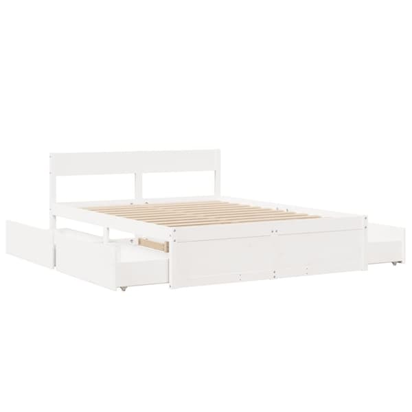 vidaXL Sengeramme uten madrass hvit 150x200 cm heltre furu