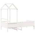 Miniatyrbilde 7 av 11: vidaXL Dagseng med tak hvit 90x190 cm heltre furu