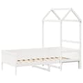 Miniatyrbilde 1 av 11: vidaXL Dagseng med tak hvit 90x190 cm heltre furu