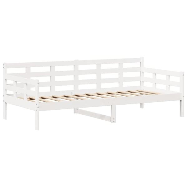 vidaXL husseng med bænk 90x200 cm massivt fyrretræ hvid