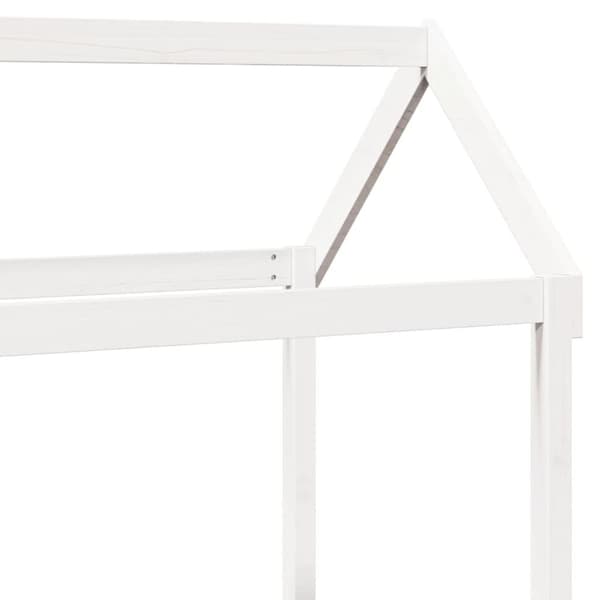 vidaXL husseng med bænk 90x200 cm massivt fyrretræ hvid
