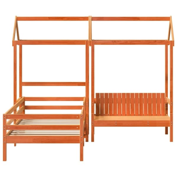 vidaXL husseng med bænk 75x190 cm massivt fyrretræ gyldenbrun
