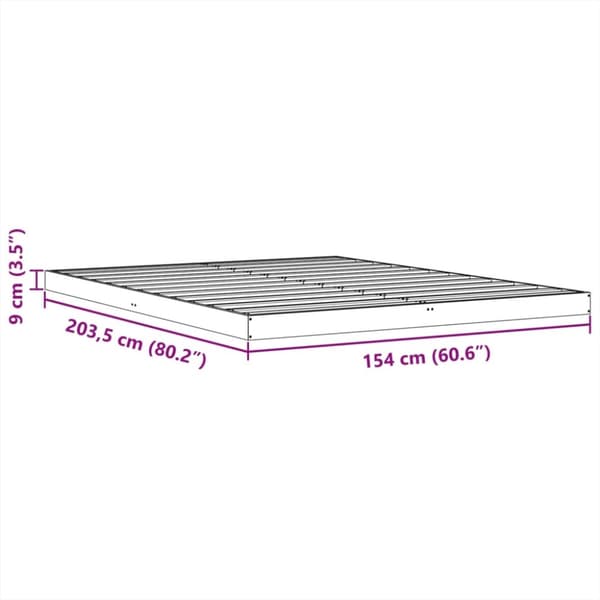 vidaXL Sengeramme brun 150x200 cm heltre furu