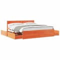 Miniatyrbilde 10 av 10: vidaXL Sengeramme uten madrass voksbrun 200x200 cm heltre furu