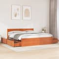 Miniatyrbilde 2 av 10: vidaXL Sengeramme uten madrass voksbrun 200x200 cm heltre furu