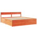 Miniatyrbilde 1 av 10: vidaXL Sengeramme uten madrass voksbrun 200x200 cm heltre furu