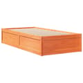 Miniatyrbilde 5 av 9: vidaXL Sengeramme uten madrass voksbrun 75x190 cm heltre furu