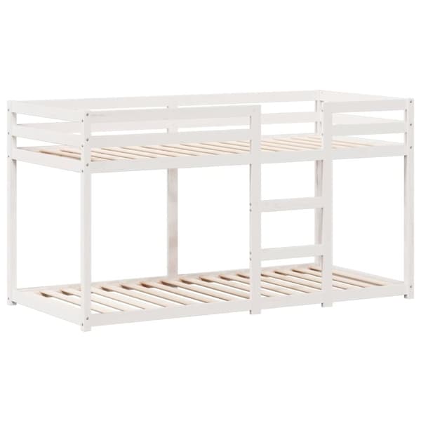 vidaXL køjeseng med tag 75x190 cm massivt fyrretræ hvid
