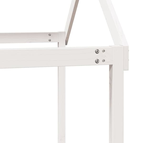 vidaXL køjeseng med tag 75x190 cm massivt fyrretræ hvid