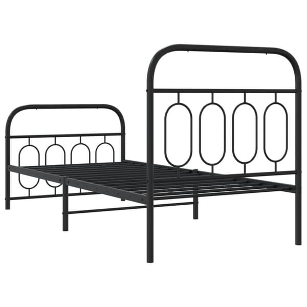 vidaXL Sengeramme i metall med hode- og fotgavl svart 80x200 cm