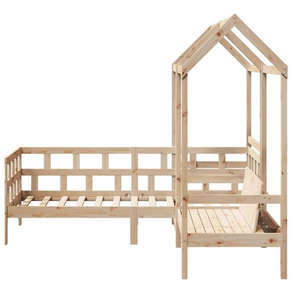 vidaXL husseng med bænk 90x200 cm massivt fyrretræ