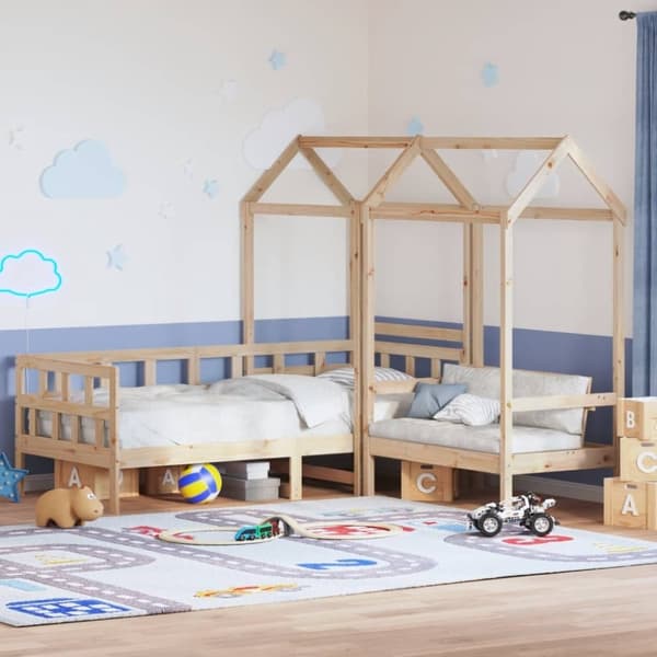 vidaXL husseng med bænk 90x200 cm massivt fyrretræ