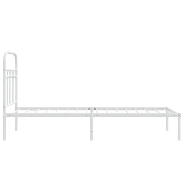 vidaXL sengeramme med sengegavl 75x190 cm metal hvid