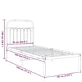 Miniatyrbillede 9 af 9: vidaXL sengeramme med sengegavl 75x190 cm metal hvid