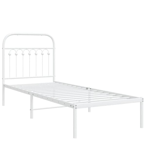 vidaXL sengeramme med sengegavl 75x190 cm metal hvid