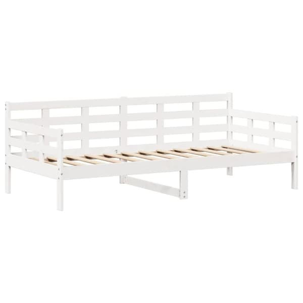 vidaXL Sohvasänky katoksella valkoinen 80x200 cm täysi mänty