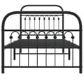 Miniatyrbilde 5 av 9: vidaXL Sengeramme i metall med hode- og fotgavl svart 90x200 cm