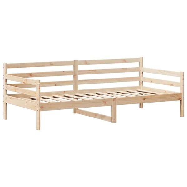 vidaXL Sett med dagseng og benk med tak 90x200 cm heltre furu