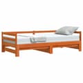 Miniatyrbillede 3 af 11: vidaXL daybed med udtræk 80x200 cm massivt fyrretræ gyldenbrun