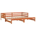Miniatyrbillede 1 af 11: vidaXL daybed med udtræk 80x200 cm massivt fyrretræ gyldenbrun