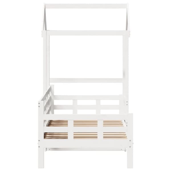 vidaXL Dagbädd med tak vit 80x200 cm massiv furu