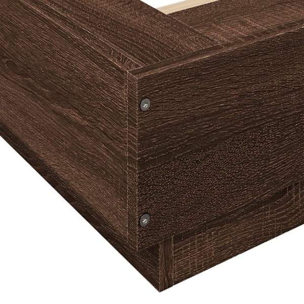 vidaXL Sengeramme med LED-lys brun eik 120x190 cm konstruert tre