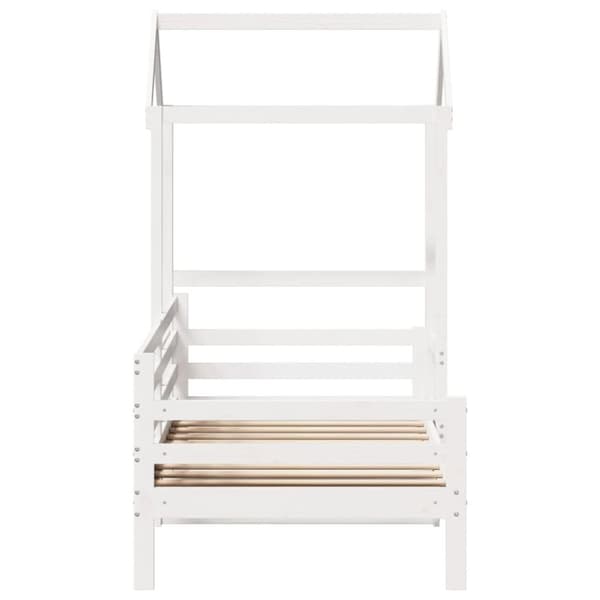 vidaXL daybed med tag 90x200 cm massivt fyrretræ hvid