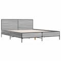 Miniatyrbillede 1 af 9: vidaXL sengestel 135x190 cm konstrueret træ og metal grå sonoma-eg