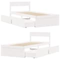 Miniatyrbilde 6 av 10: vidaXL Sengeramme uten madrass hvit 75x190 cm heltre furu