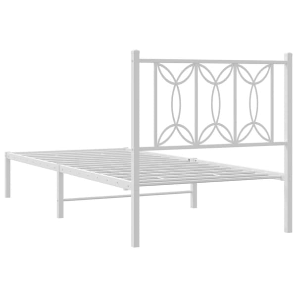 vidaXL sengeramme med sengegavl 90x190 cm metal hvid
