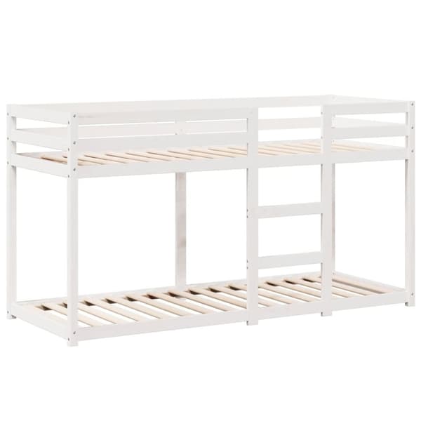 vidaXL Køyeseng med tak hvit 90x200 cm heltre furu