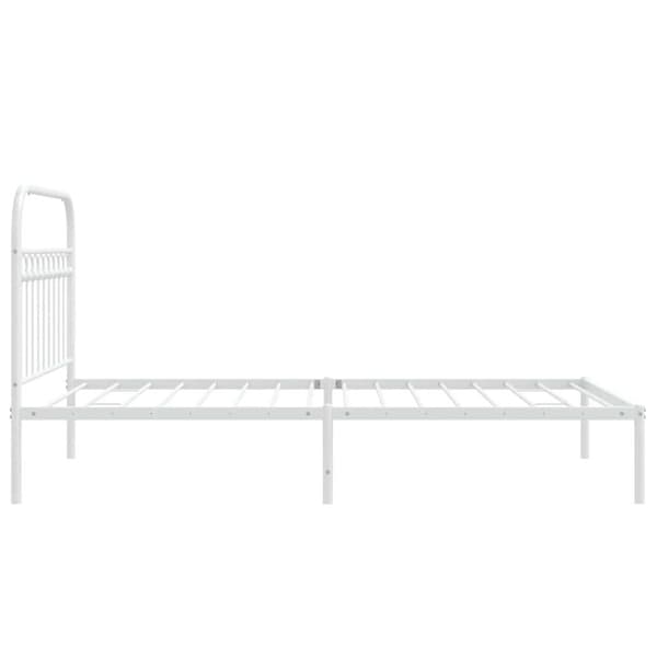 vidaXL Sengeramme i metall med hodegavl hvit 107x203 cm