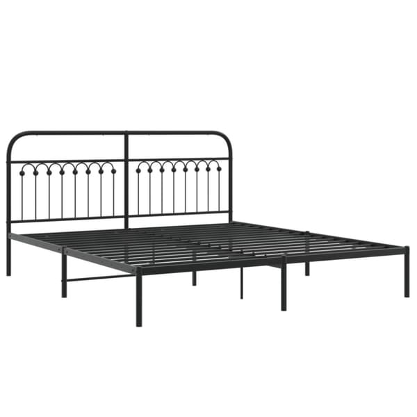 vidaXL Metallinen sängynrunko päädyllä musta 183x213 cm
