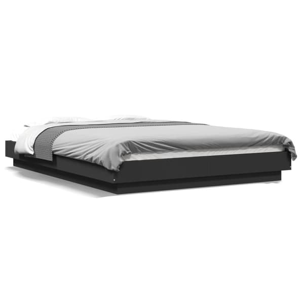 vidaXL Sengeramme med LED-lys svart 120x200 cm konstruert tre