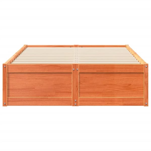 vidaXL Sengeramme uten madrass brun 135x190 cm heltre furu
