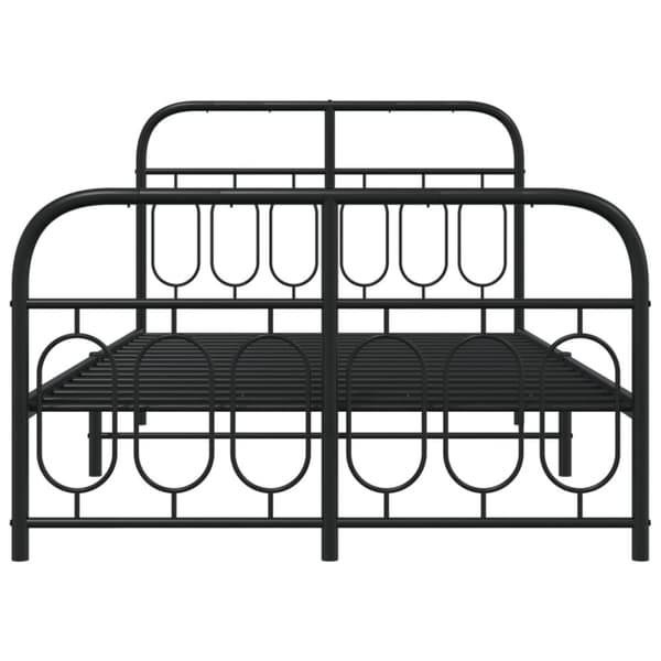 vidaXL sengeramme med sengegavl og fodgærde 120x190 cm metal sort
