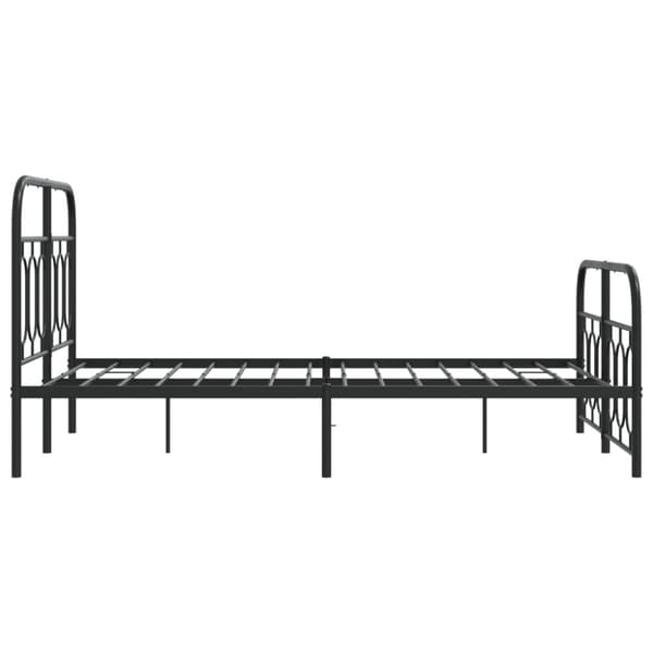 vidaXL sengeramme med sengegavl og fodgærde 120x190 cm metal sort
