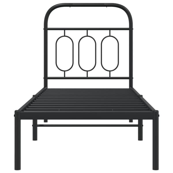 vidaXL sengeramme med sengegavl 75x190 cm metal sort