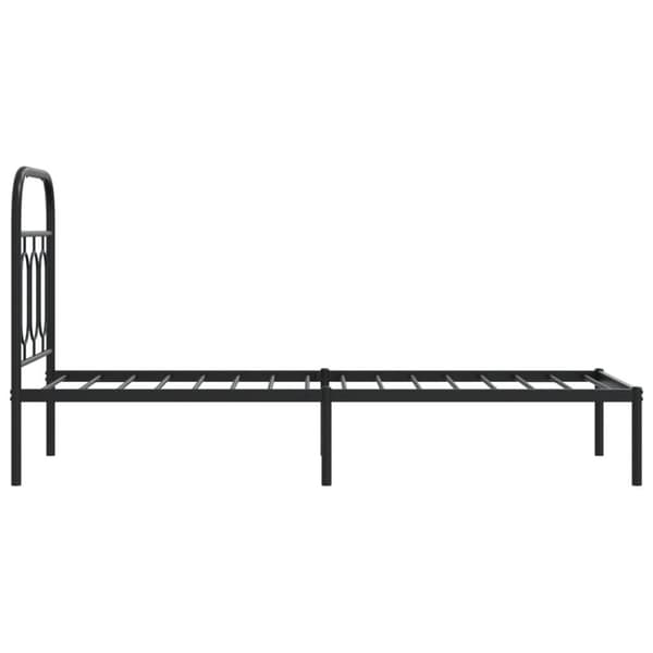 vidaXL sengeramme med sengegavl 75x190 cm metal sort