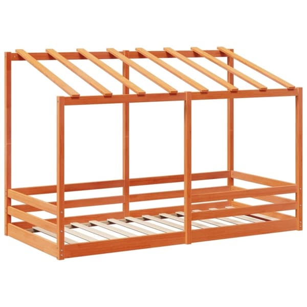 vidaXL husseng til børn 100x200 cm massivt fyrretræ gyldenbrun