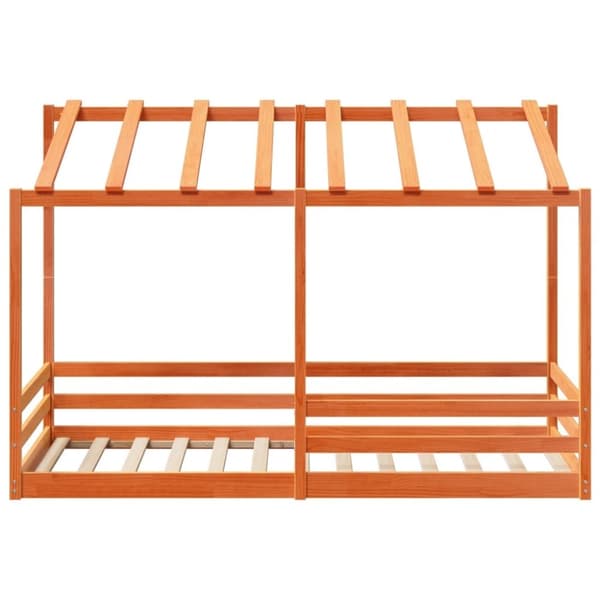 vidaXL husseng til børn 100x200 cm massivt fyrretræ gyldenbrun