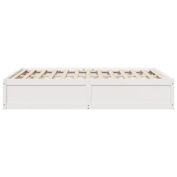 vidaXL Sengeramme uten madrass hvit 150x200 cm heltre furu
