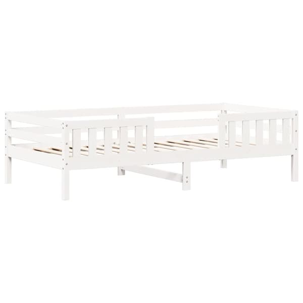 vidaXL Sengeramme med tak hvit 90x190 cm heltre furu
