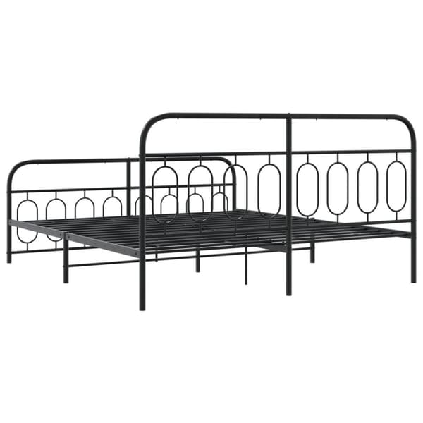 vidaXL Sengeramme i metall uten madrass med fotgavl svart 180x200 cm