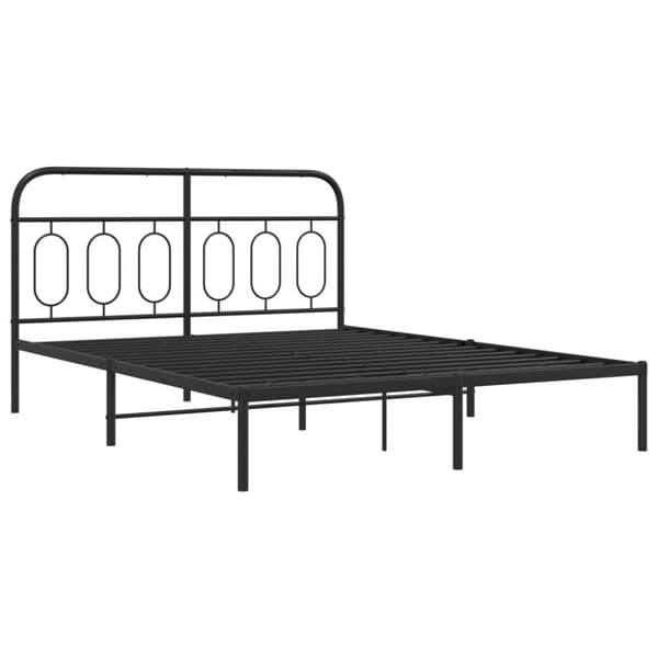 vidaXL Sengeramme i metall med sengegavl svart 140x200 cm