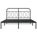 Miniatyrbilde 5 av 9: vidaXL Sengeramme i metall med sengegavl svart 140x200 cm