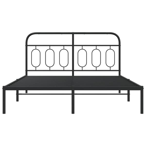 vidaXL Sengeramme i metall med sengegavl svart 140x200 cm