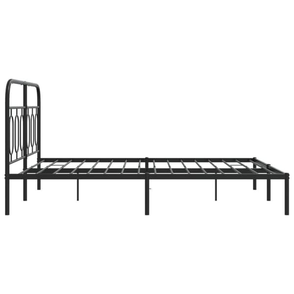 vidaXL Sengeramme i metall med sengegavl svart 140x200 cm