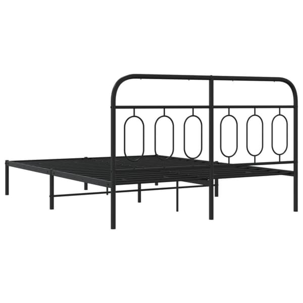 vidaXL Sengeramme i metall med sengegavl svart 140x200 cm